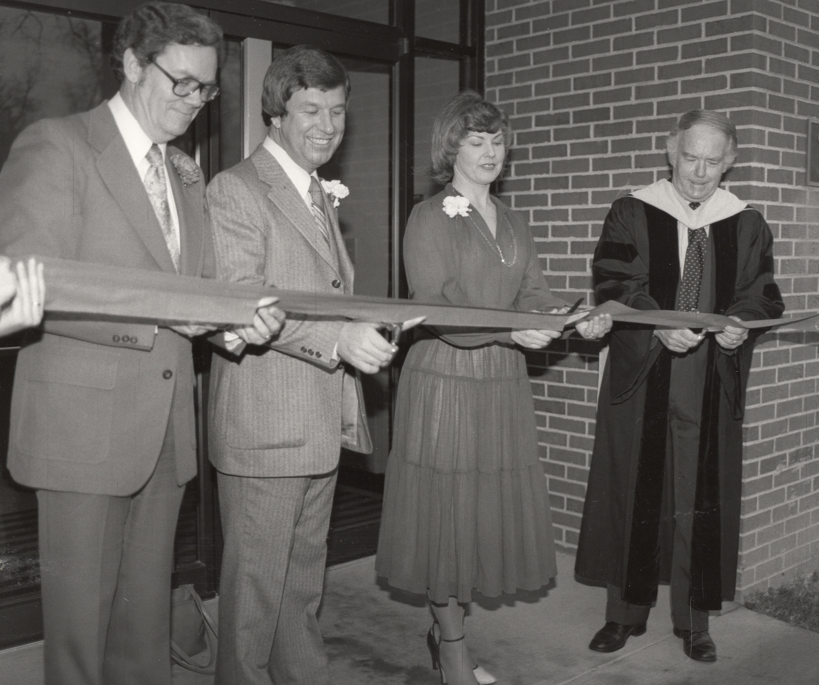 Ribbon cutting ceremony for the Bill & Gloria Gaither Music Building in Krannert Fine Arts Building--April 1979.jpg