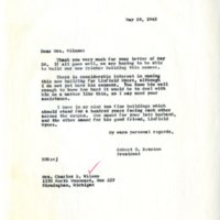 Reardon and Mrs. Wilson Letter